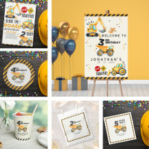 Construction themed birthday design for children 