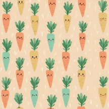Personalized Cute Kawaii Pastel Carrot Faces