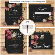 Dark Moody Burgundy & Cream Peonies Black Wedding