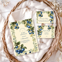 Vintage Blueberry Botanical Baby Shower