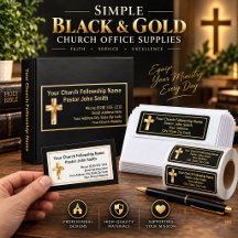 Simple Black and Gold Church Office Supplies