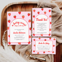 Berry Sweet Girly Strawberry Baby Shower