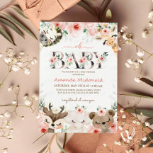 Woodland forest baby girl