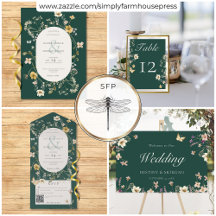 Rustic Wildflower Frame Emerald Green Wedding