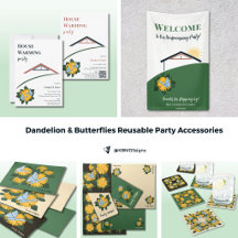 Dandelion & Butterflies Reusable Party Accessories