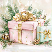 Light Pink Gold Vintage Christmas
