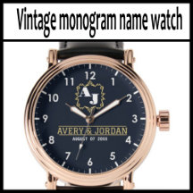 Vintage monogram name watch