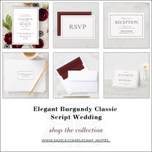Elegant Burgundy Classic Script Wedding