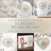 Elegant Pearl Heart 30th Wedding Anniversary Suite