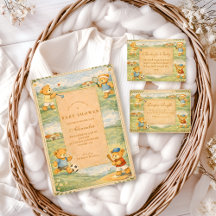 Retro Playground Teddy Bears Baby Shower