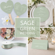 Sage Green Simple Elegant Script Wedding