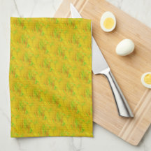 Modern Golden Palm Mustard Impressionist Floral 
