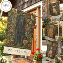William Morris Style Vintage Floral Dog Flags