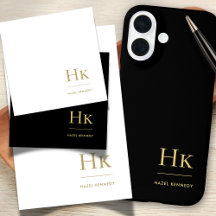 Classic Black Gold Monogram Elegant Gift Ideas