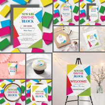 New Kid on the Block Colorful Baby Shower