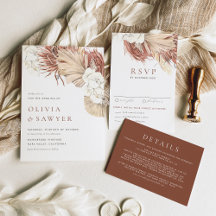 Boho Dried Palm and Orchids Wedding Collection