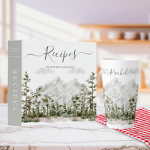 Monogrammed Watercolor Mountain Forest Home Living