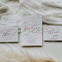 Romantic Rose Gold Calligraphy Wedding Collection