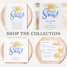 Here Comes The Son Blue Boy's Baby Shower Suite