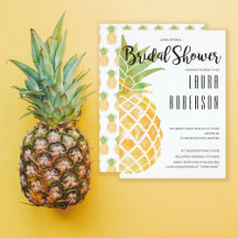 Tropical Watercolor Pineapple Bridal Shower