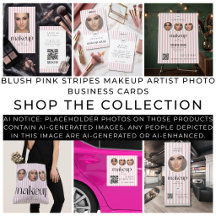 Blush Pink Stripes Makeup Artist Photo Business Su