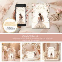 Blush Pink Wedding Gown Dress Floral Bridal Shower