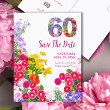 Elegant Floral Garden 60th Birthday Party Suite