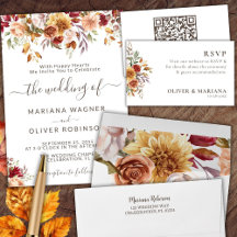 Fall Foliage Autumn Colors Modern Wedding