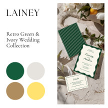 Lainey • Hand-Drawn Retro Green Wedding Suite
