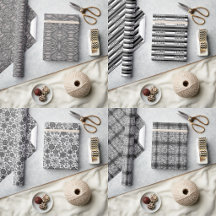 Wrapping Paper Rolls With Black Gray And White 