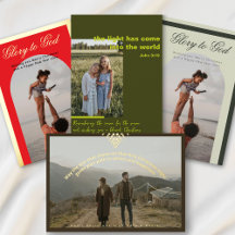 Modern Religious Christian Christmas Photo Cards