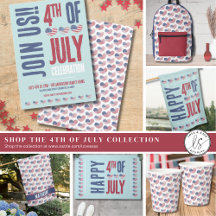 Patriotic American Flag Heart 4th Of July Party