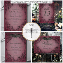 Vintage Bat Until Death Burgundy Wedding