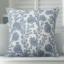 BLUE AND WHITE FLOWERS THROW PILLOW COLLECTION