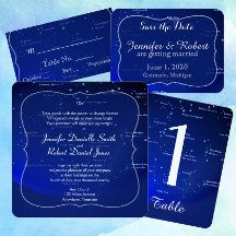 Constellations on Blue Wedding