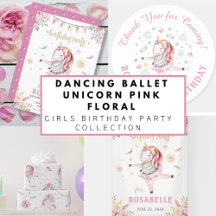 GIRLY PINK UNICORN BIRTHDAY PARTY SET