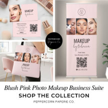 Blush Pink Modern Photo Logo Makeup Business Suite