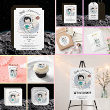 Minimalist Little Astronaut Baby Shower Collection