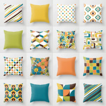 Yellow Teal Orange Green Brown Retro Home