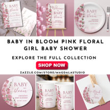 Baby in Bloom Pink Floral Girl Baby Shower