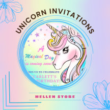 Unicorn Birthday Invitations