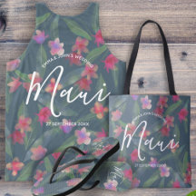 Watercolor Hibiscus Maui Wedding