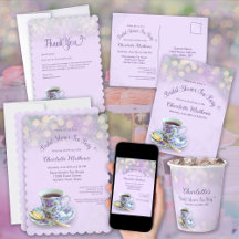 Vintage Tea Party Bridal Shower Lilac