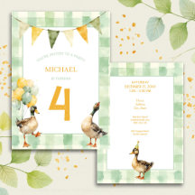 Watercolor Mallard Duck Birthday Party
