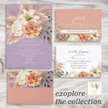 Peach and Purple Rustic Floral Wedding Suite