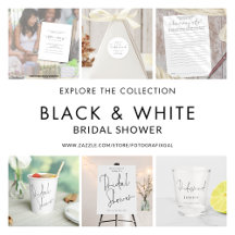 Bridal Shower Invites & Essentials Black & White