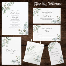 Watercolor Eucalyptus Bridal Shower Invitation