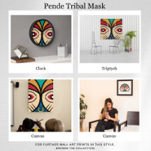 Round Pende Tribal Mask Wall Art
