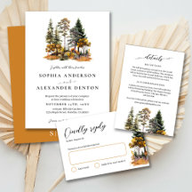 Autumn Watercolor Forest Wedding Collection