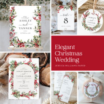 Elegant Floral Winter Christmas Wedding